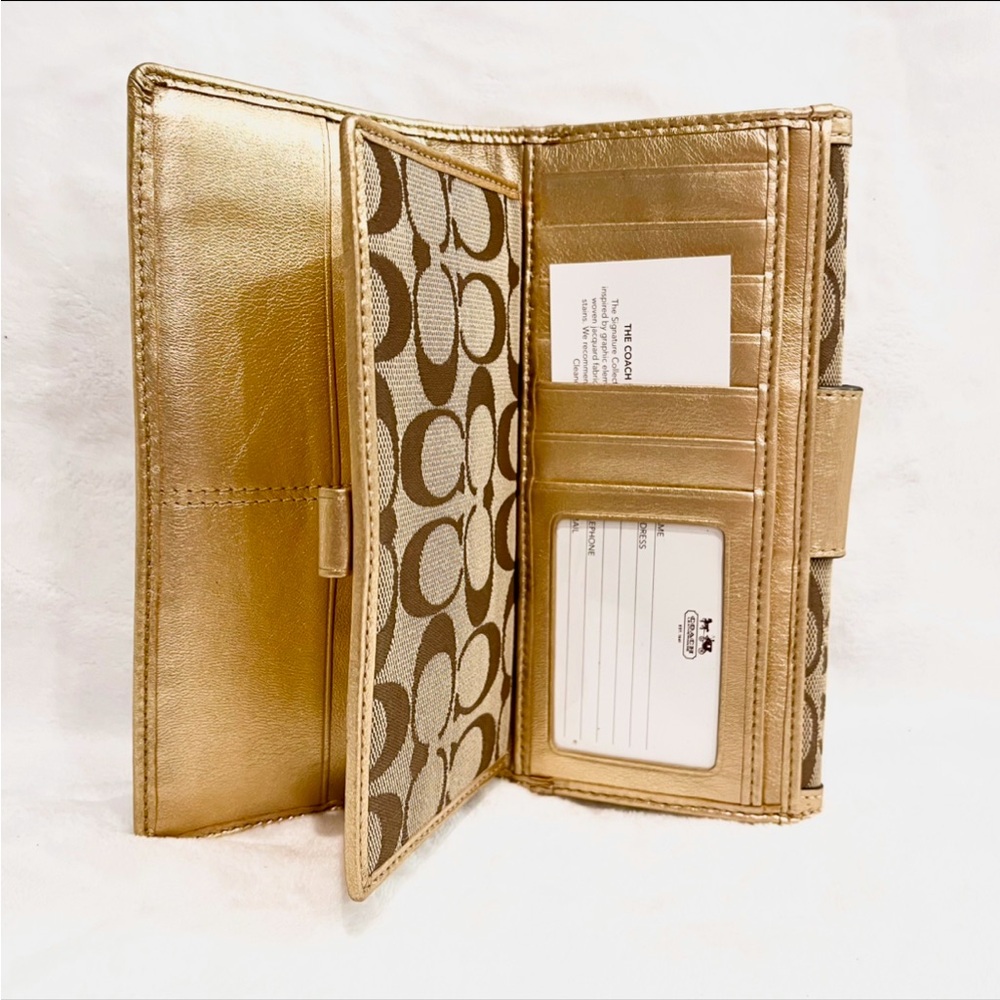 Coach Y2K NWT Penelope Gold Signature Jacquard Shoulder Bag with Wallet - Picture 13 of 16